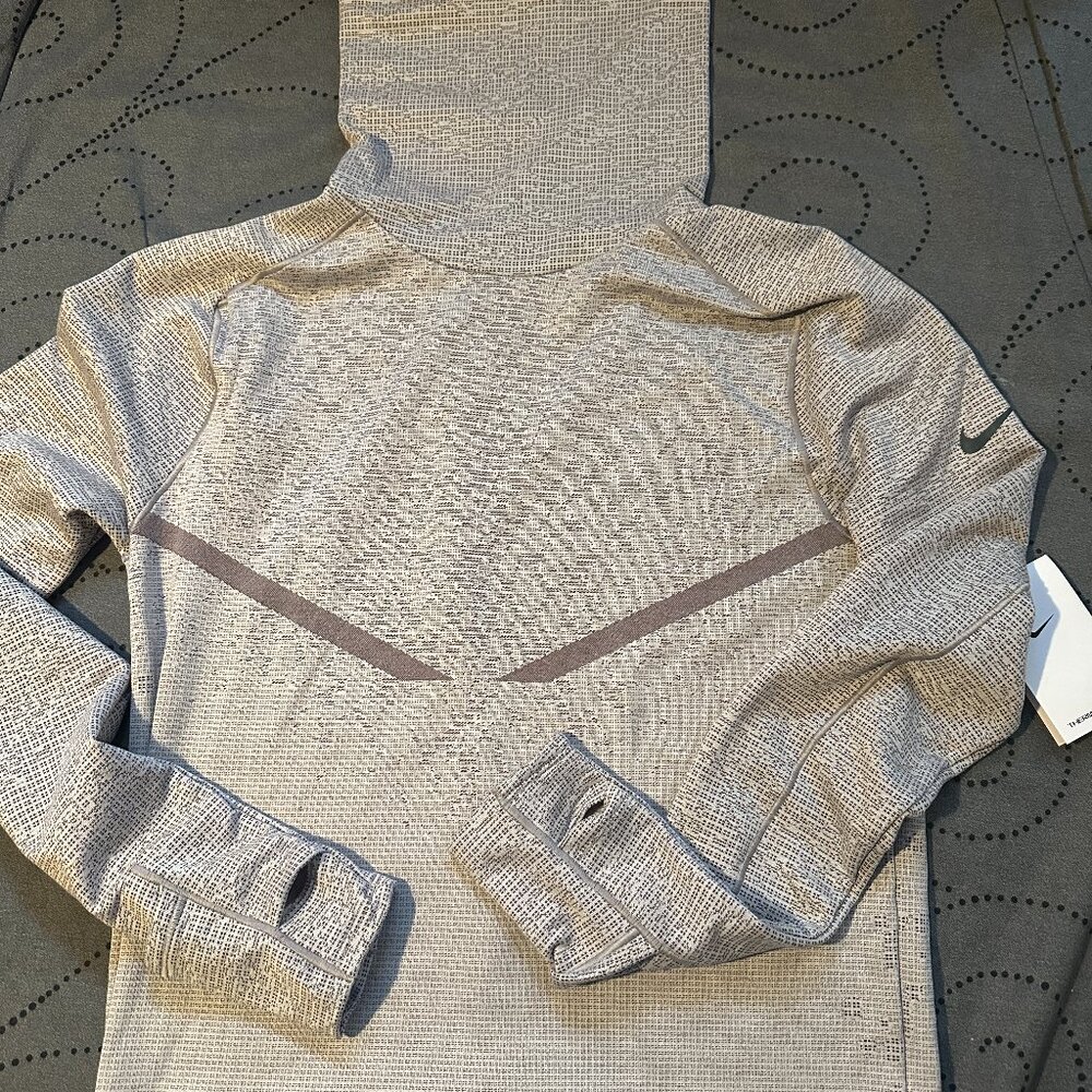 NIKE RUNNING DIVICION THERMA FIT ADV PINNACLE TOP GRAYRED HOODIE L OR M MEN $140
